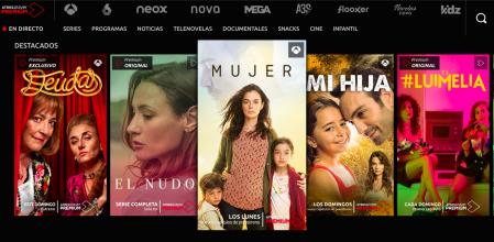 Fotograma de la home de Atresplayer.