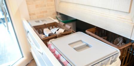 Waste sorting drawer recycling kitchen home chores