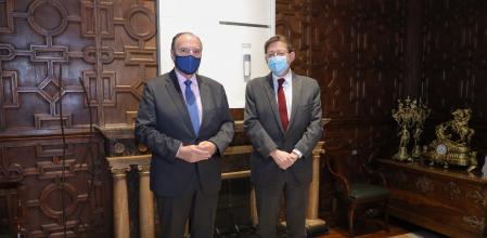 Jose Vicente Morata y Ximo Puig, en su encuentro de este martes en València