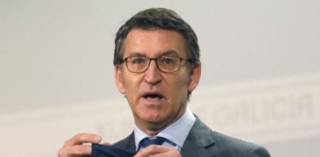 GRAF4601. SANTIAGO DE COMPOSTELA, 21/01/2021.- El presidente de la Xunta, Alberto Núñez Feijóo, durante la rueda de prensa que ofreció tras la reunión del consello, esta mañana en Santiago de Compostela. EFE/Lavandeira jr