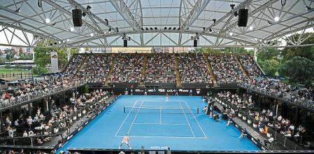 Tennis - A Day at the Drive Exhibition - Memorial Drive Tennis Club, Adelaide, Australia - January 29, 2021 Spectators look on during the match between Spainâ#{emoji}128;#{emoji}153;s Rafael Nadal and Austriaâ#{emoji}128;#{emoji}153;s Dominic Thiem REUTERS/Morgan Sette TPX IMAGES OF THE DAY
