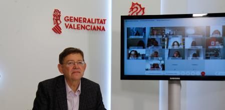Ximo Puig ha mantenido una reunión telemática sobre el proceso de vacunación en la Sanidad valenciana
