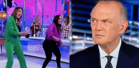 Pedro Piqueras, con cara de asombro, viendo el final de 'Sálvame'