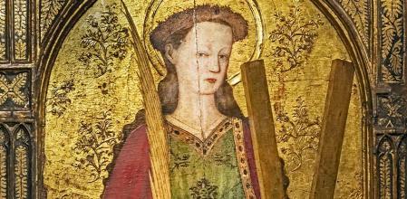 Santa Eulàlia de Barcelona, detalle de una tabla del siglo XV de Pedro García de Benavarre en la catedral de Barcelona