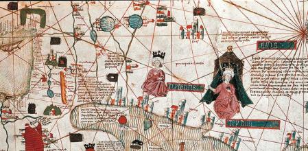 Mapa del siglo XV que representa Irán, Arabia y el mar Rojo.