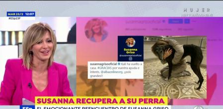 Susanna Griso se emociona al encontrar a su perra desaparecida