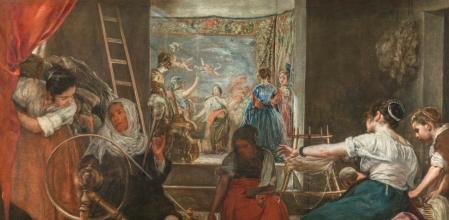 'Las Hilanderas o la fábula de Aracne' (1655-1660), de Diego de Velázquez, en cuyo fondo aparece un tapiz inspirado en 'El rapto de Europa', de Tiziano