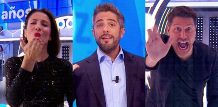 Silvia Jato, Roberto Leal y Jaime Cantizano, presentadores de 'Pasapalabra' en A3.