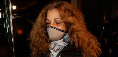 Lolita en el tanatorio tras la muerte deEnrique San Francisco el lunes.