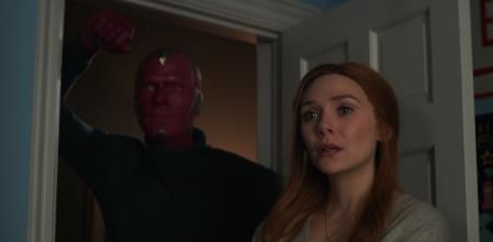 Paul Bettany y Elizabeth Olsen en 'Bruja Escarlata y Visión'.