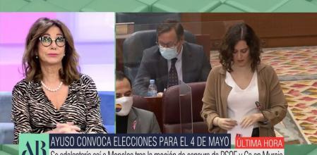 Ana Rosa Quintana reacciona a la dimisión de Isabel Díaz Ayuso.