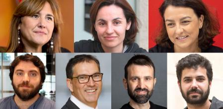 secretarios, Ferran Pedret (PSC), Jaume-Alonso Cuevillas (JxCat), Pau Juvillà (CUP) y Ruben Wagensberg (ERC)