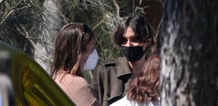 Journalist Sara Carbonero and sons in Madrid on Saturday, 13 March 2021.