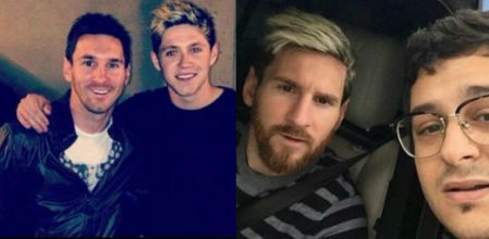 Messi igual que las personas con las que se toma fotos