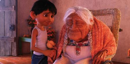 COCO (Pictured) - FAMILY BONDS - In Disney•Pixar’s “Coco,” Miguel (voice of Anthony Gonzalez) has a very special relationship with his great-great-grandmother, Mamá Coco (voice of Ana Ofelia Murguía). Directed by Lee Unkrich and co-directed by Adrian Molina, Disney•Pixar’s “Coco,” opens in U.S. theaters on Nov. 22, 2017. ©2017 Disney•Pixar. All Rights Reserved.