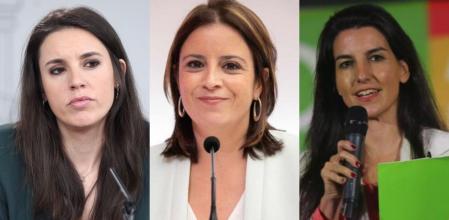 Irene Montero, Adriana Lastra y Rocío Monasterio