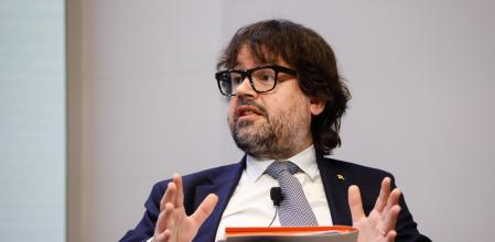 El presidente de FGC, Ricard Font, en su intervención en Barcelona Tribuna