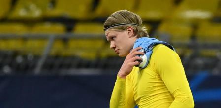 Haaland abandona el campo, tras la eliminación del Dortmund