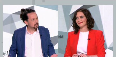 La presidenta madrileña y candidata del PP a la reelección en las elecciones autonómicas del 4 de mayo, Isabel Díaz Ayuso, ha mantenido un duro enfrentamiento en el debate electoral de este miércoles por la gestión de la pandemia con el candidato de Unidas Podemos, Pablo Iglesias, a quien ha llamado, entre otros calificativos, 