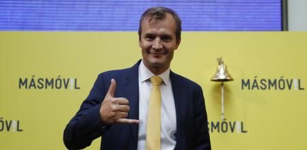 GRA113. MADRID, 14/07/2017.- El consejero delegado de la operadora de telecomunicaciones MásMóvil, Meinrad Spenger, durante el acto de salida al Mercado Continuo de la Bolsa española de la compañía, que hasta ahora cotizaba en el Mercado Alternativo Bursátil (MAB). EFE/Juan Carlos Hidalgo