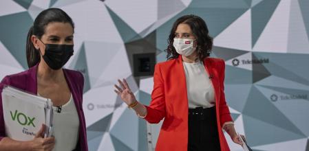 Rocío Monasterio e Isabel Díaz Ayuso en el debate celebrado en Telemadrid