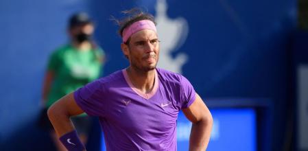 Rafael Nadal se lamenta de un error, este domingo en el RCTB