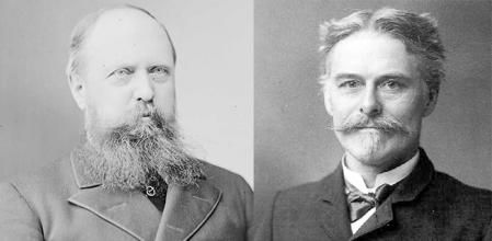 Los paleontólogos Othniel C. Marsh y Edward D. Cope.