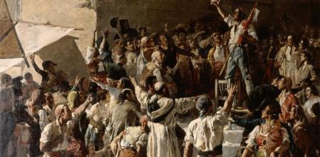 Cuadro de Joaquín Sorolla que ilustra el alzamiento del pueblo valenciano contra la invasión francesa.