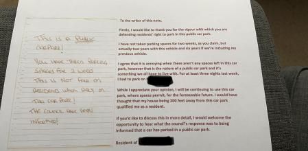 El vecino molesto decidió enviar un mensaje pasivo-agresivo.