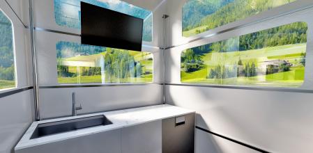 Este módulo convierte el Tesla Cybertruck en una futurista casa rodante.