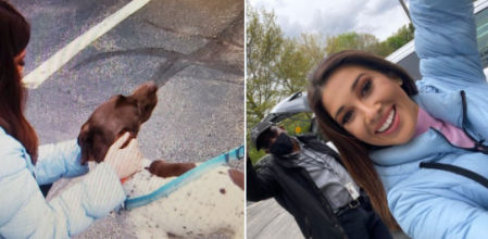 Juliana Mazza con Titus, el perro que había sido robado de un coche