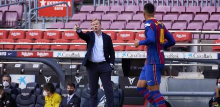 Futbol partido de liga FC Barcelona- Celta de Vigo. Koeman