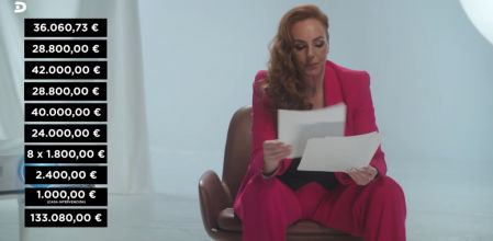 Rocío Carrasco muestra las cantidades cobradas por Antonio David Flores en televisión durante cinco años