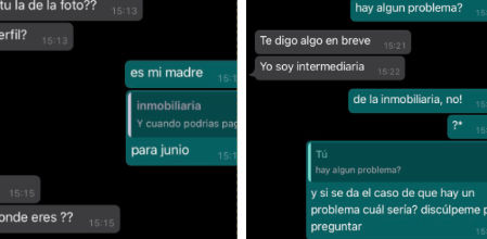 Capturas de pantalla de la conversación que la joven ha publicado en Twitter