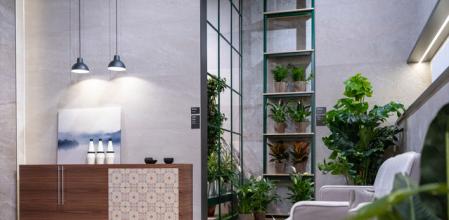 Exposición en Cevisama 2020, celebrada en febrero de 2020. La 'biofilia' es una de las tendencias que surgen tras la pandemia