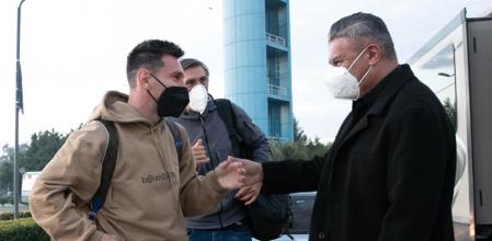 Leo Messi, a su llegada a Ezeiza