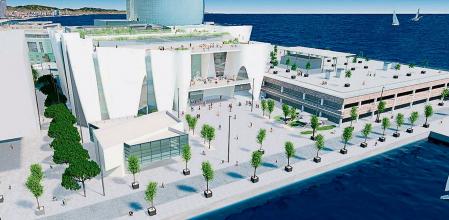 Proyecto Hermitage Barcelona.Edificio de Toyo Ito, Render