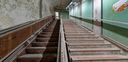 Los restos de la antigua estación de Miramar del funicular de Montjuïc