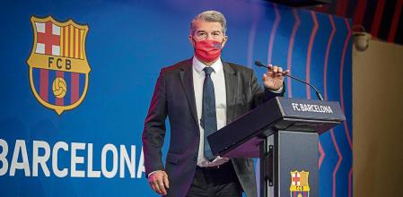 Rueda de prensa del presidente del FC Barcelona Joan Laporta