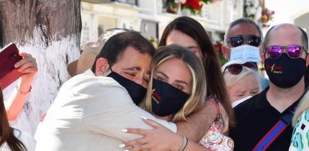 Rocío Flores carrasco y David Flores Carrasco durante el 15 aniversario por el fallecimiento de Rocío Jurado en Chipiona, Cadiz