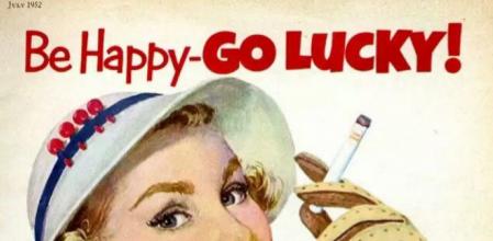 Mensaje publicitario de Lucky Strike en 1939. Más del 20% de la población femenina de Estados Unidos fumaba, en una amplia mayoría, Lucky Strike