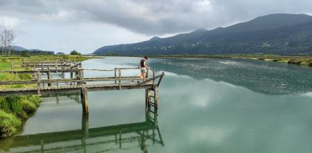 Una imagen de la ría de Urdaibai, en la zona de Murueta, donde se ubicarán parte de las instalaciones del nuevo Guggenheim.