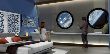 Render de una habitación abordo del Voyager Station