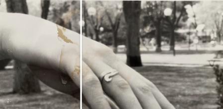 Fotografía que muestra el antes y el después de aplicar la nueva función de restauración de MyHeritage.