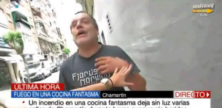 Agresión a un equipo de Telemadrid en plena calle.