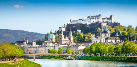 Vista de salzburgo, a orillas del río Salzach