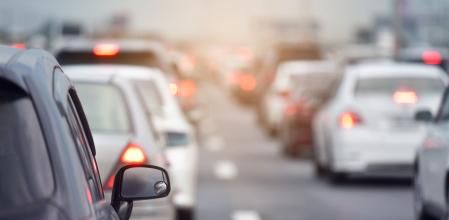 traffic jams in the city, road, rush hour