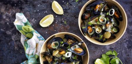 Mejillones al estilo Thai