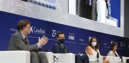 Ximo Puig junto a Moreno Bonilla y Francina Armengol en el debate en el Cercle d´Economía de Barcelona