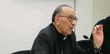 Pla mitjà del Cardenal Arquebisbe de Barcelona i president de Càritas Diocesana, Joan Josep Omella. Imatge del 3 de juny del 2021 (Horitzontal)